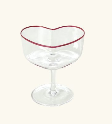 champagne glass in heart shape and red - rice