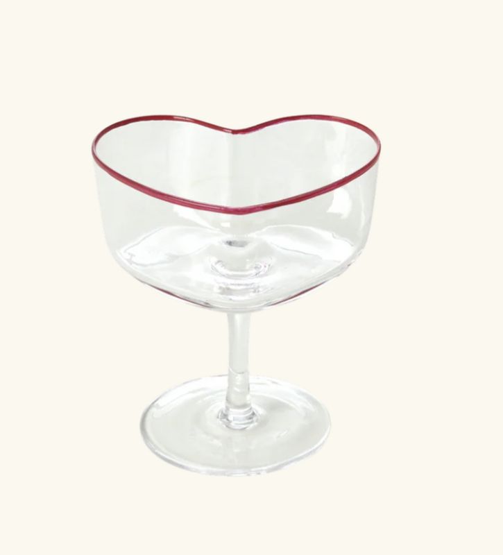 champagne glass in heart shape and red - rice