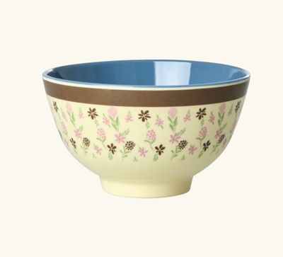 melamine bowl hacienda flower print small - rice