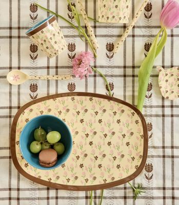 Medium cup with hacienda flower print medium - rice