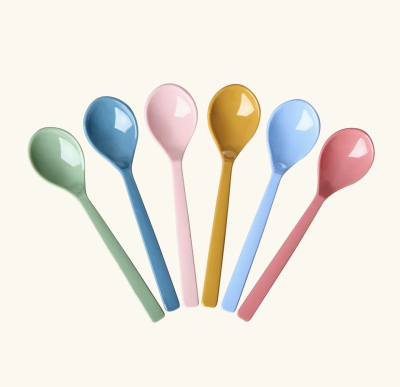 melamine tea spoon all you need is love set of 6 - rice