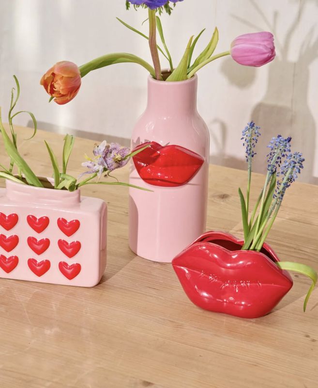 keramiek vaas lips rood - rice