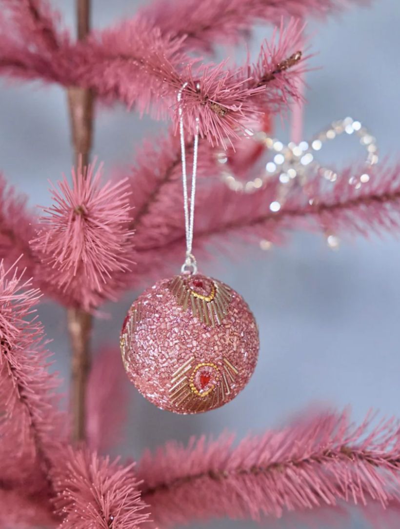 christmas beaded ornament peacock - rice
