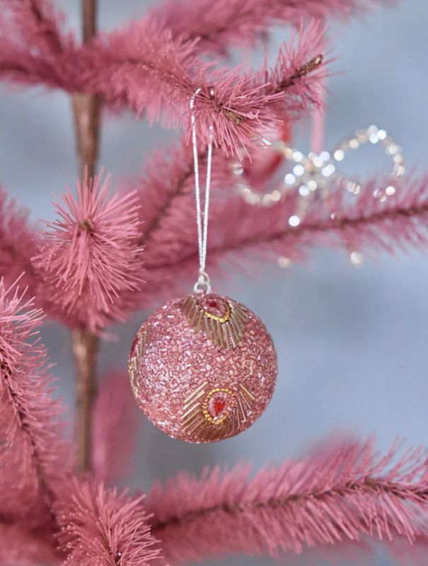 christmas beaded ornament peacock - rice