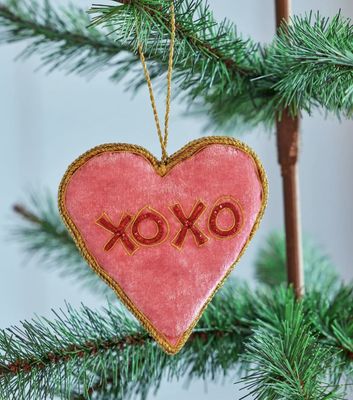 christmas fabric ornament with beads  - rice
