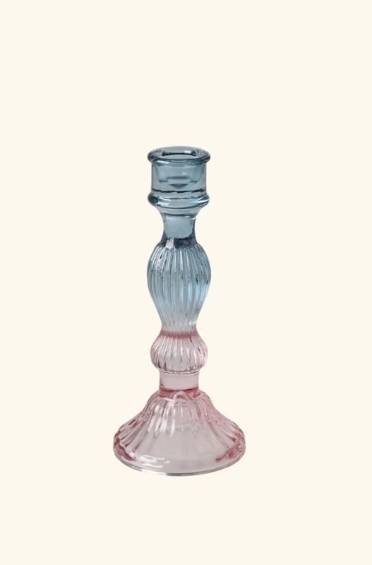 Groot glas kandelaar - Rice