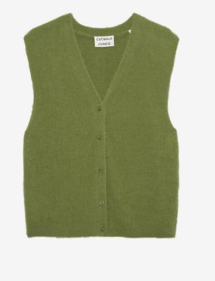 vneck fuzzy spencer grasshopper - catwalk junkie