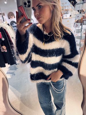 Trui Mohair -  Blauw/wit  - Attire