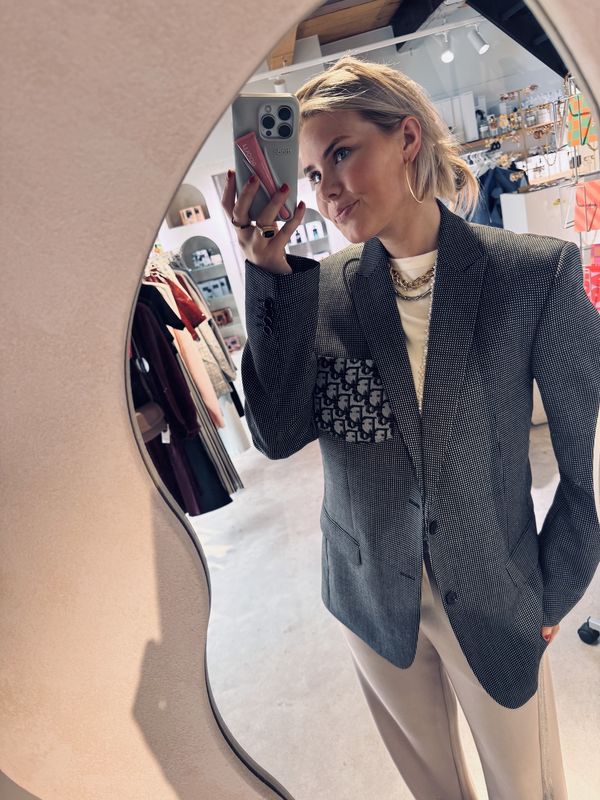 Blazer geruit Dior zwart detail - attire