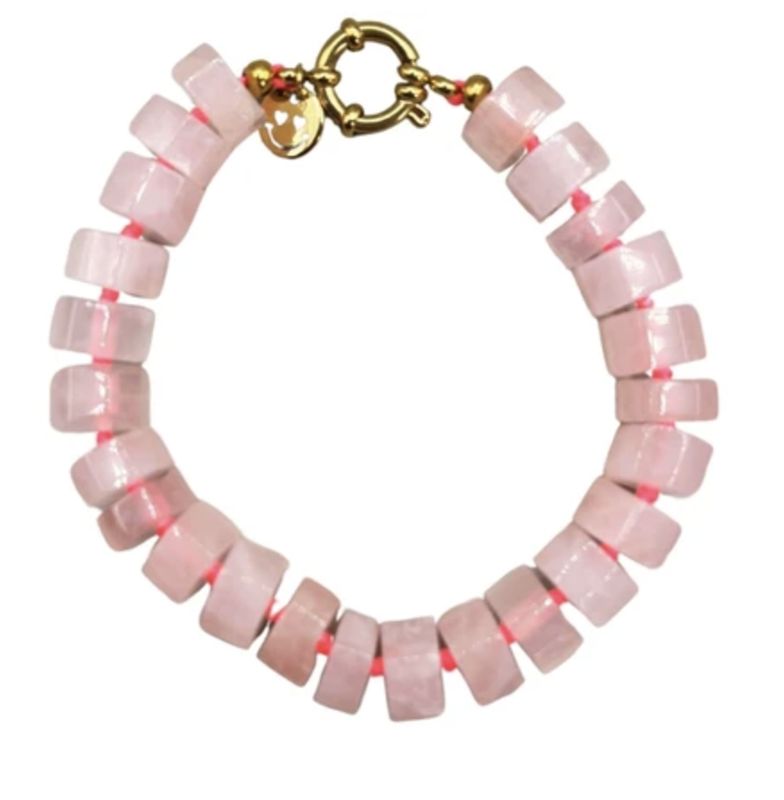 Phil pink bracelet rozeqwarts - bonnie studios