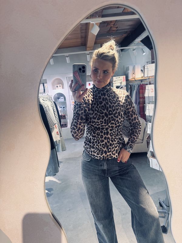 leopard mesh turtle neck - catwalk junkie