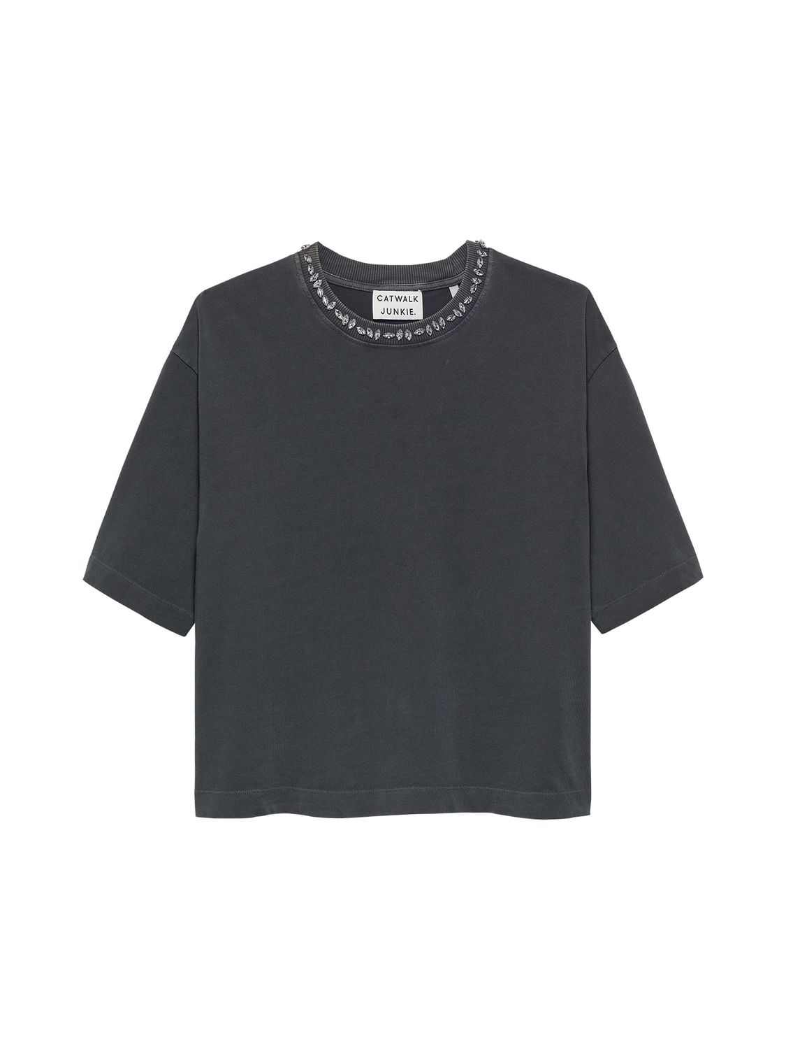 loose fit tshirt with strass detail - catwalk junkie