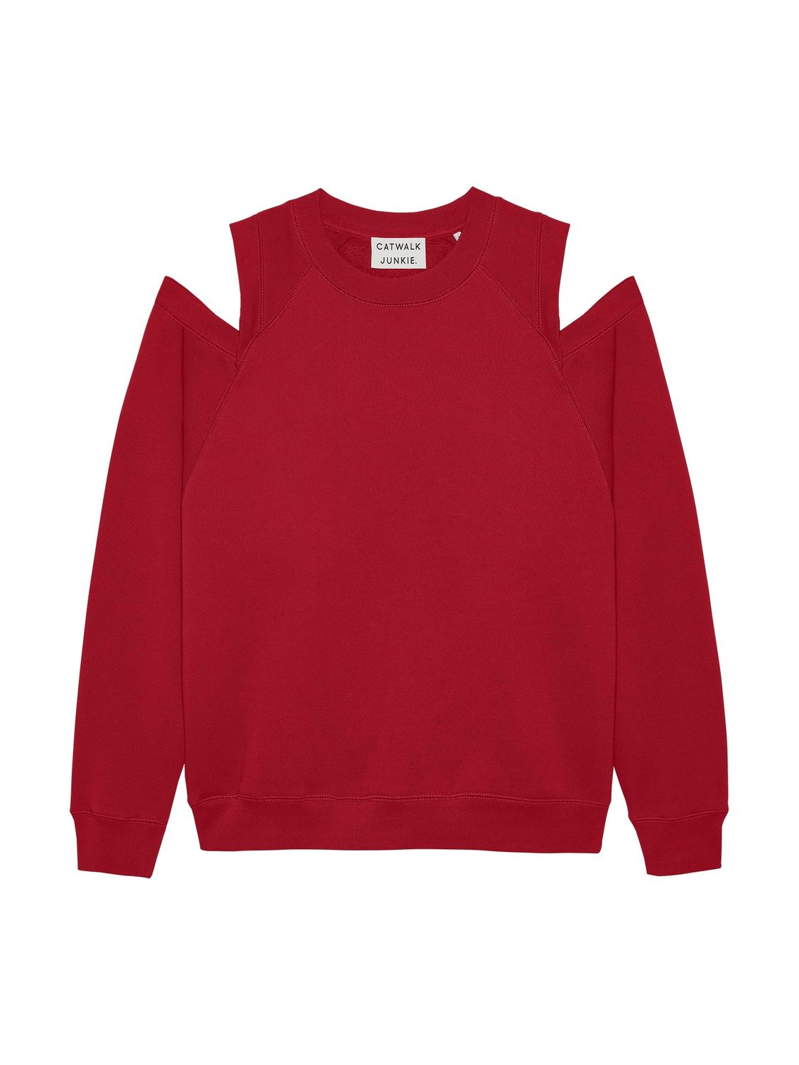 sweater with cut out red - catwalk junkie