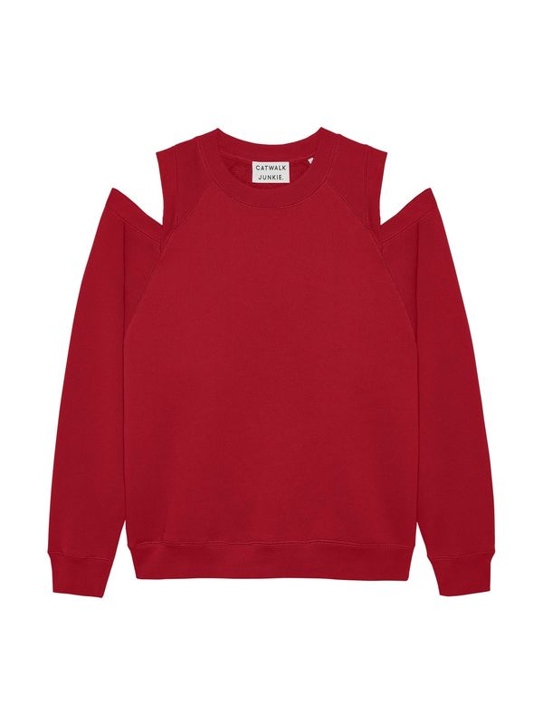 sweater with cut out red - catwalk junkie