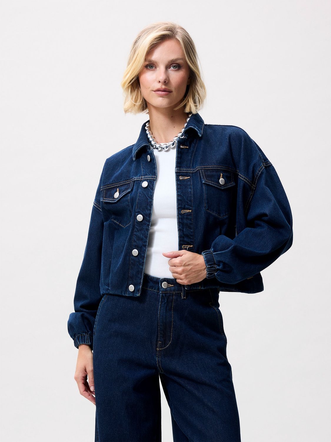 Tuck in denim jacket - Dark blue - Catwalk junkie