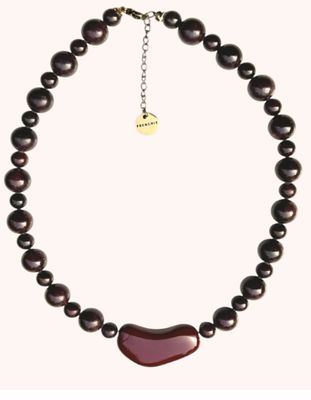 Chocolate bean necklace - studio frenchie