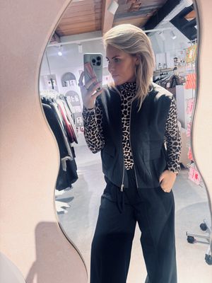 pinstripe bodywarmer - catwalk junkie