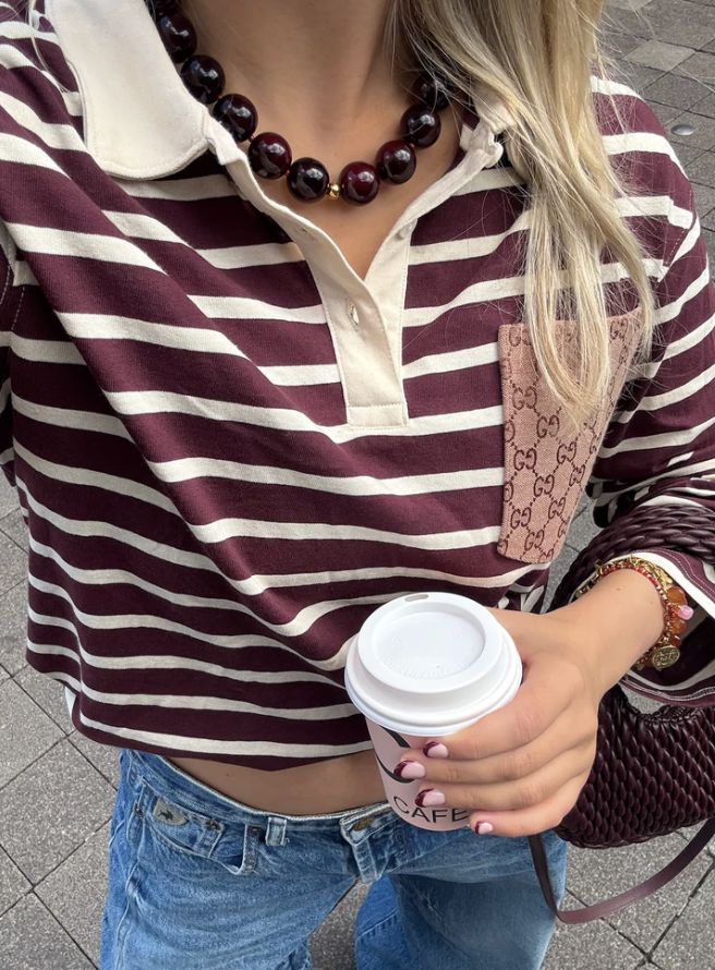 Nova necklace burgundy - le veer
