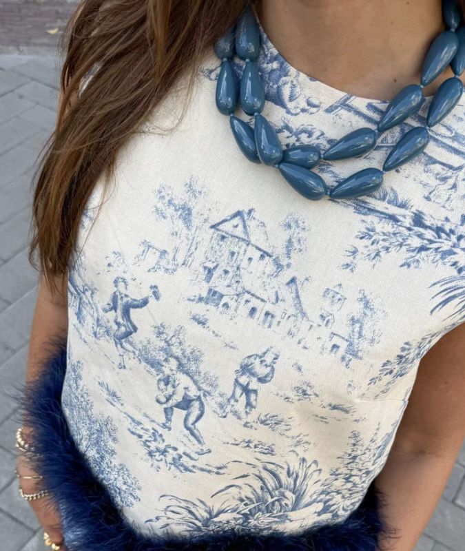 Muse necklace denim - le veer