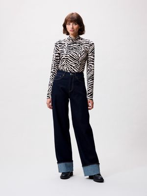 Loose fit jeans with fold -  Dark blue- Catwalk junkie