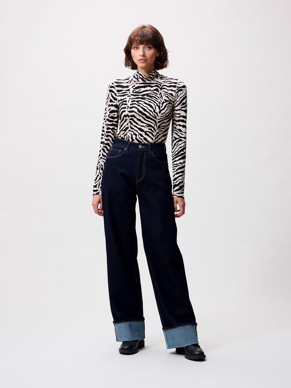 Loose fit jeans with fold -  Dark blue- Catwalk junkie
