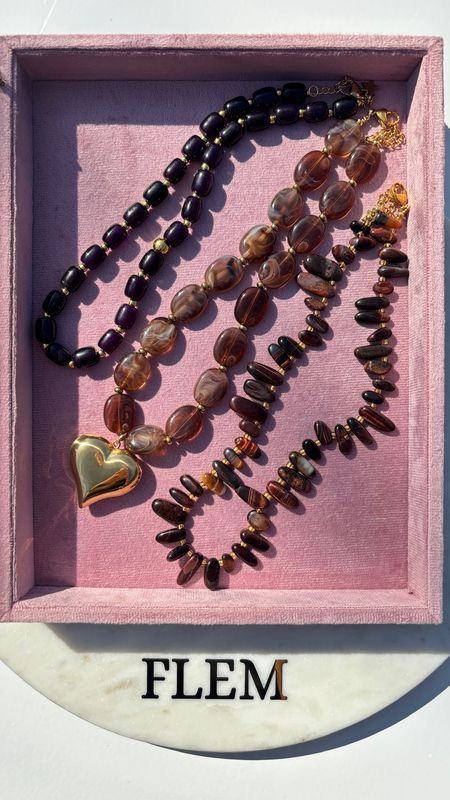 necklace amore rosa brown - flem the label