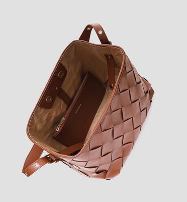 Chiara braided Florence Brown with gold - Nunoo bags