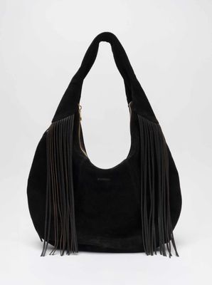 Gabi suède fringe black with gold - Nunoo bags