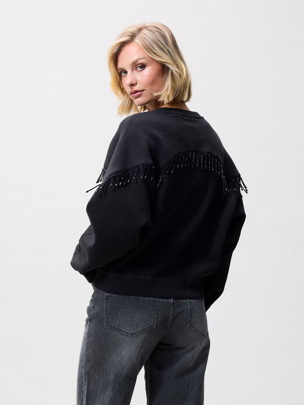 beaded fringed sweater - catwalk junkie