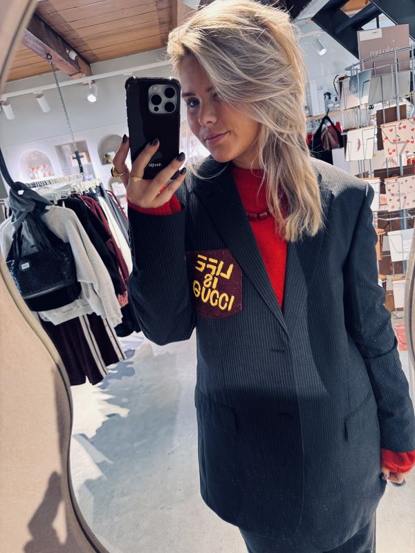 Attire Blazer - Grijs met streep - Bordeaux designer - Attire