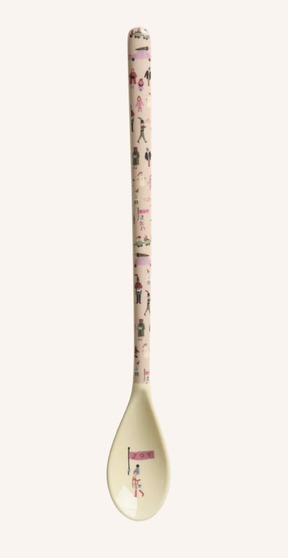 melamine latte spoon roze holiday print - rice