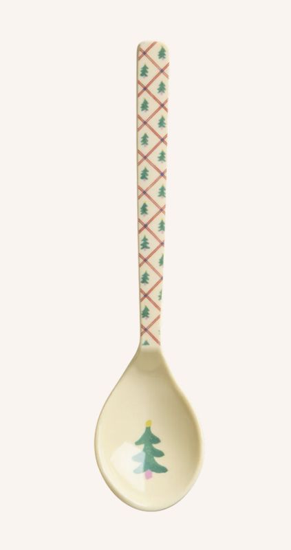 Theelepeltje - Crème - Diamond Christmas Tree Print - rice