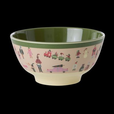 Melamine Bowl with Holiday Print - Medium - 700 ml - rice