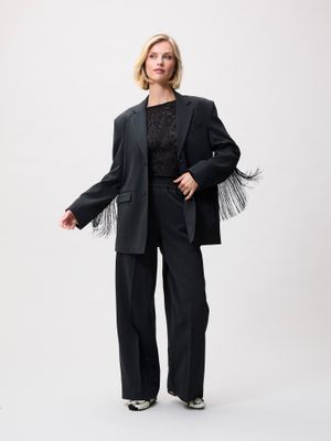Oversized blazer -met afritsbare franjes  - catwalk junkie