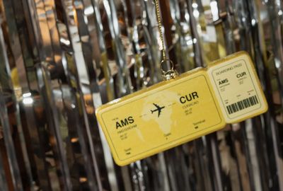 boardingpass amsterdam- curacao ornament - yup in de boom