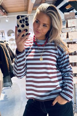 striped longsleeve brunnera blue - catwalk junkie