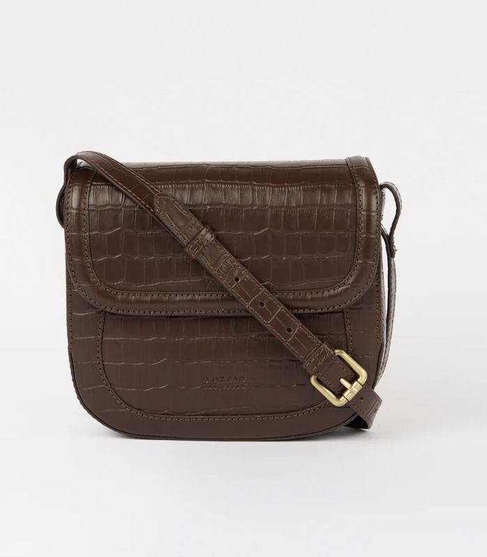 nina chocolade bruin croco print - o my bag