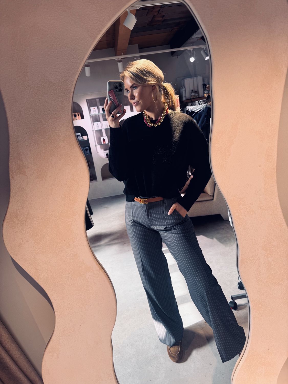 moore pleated pinstripe  pants - another label