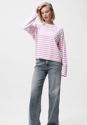 striped long sleeve roze - catwalk junkie