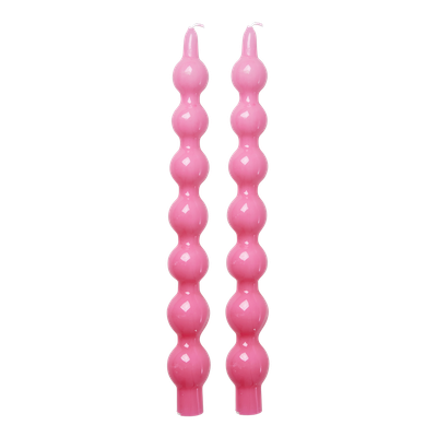 Candle Pink set of 2 - rice
