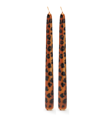 Leopard candle - set of 2