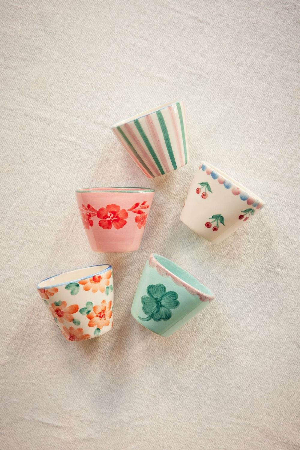 Ovaal keramiek Espresso cup - rice, Colour: Stripes