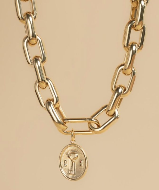 lima large chain gold necklace - souvenirs de pomme