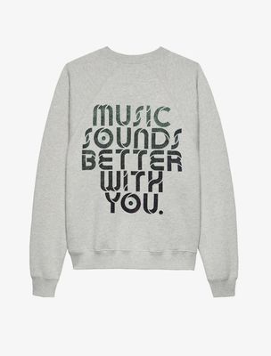 Graphic sweater - light grey melange/pine forest - Catwalk Junkie