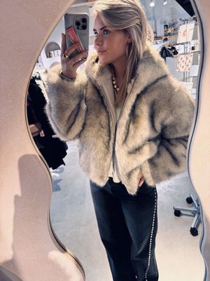 fur jacket with hood - homage