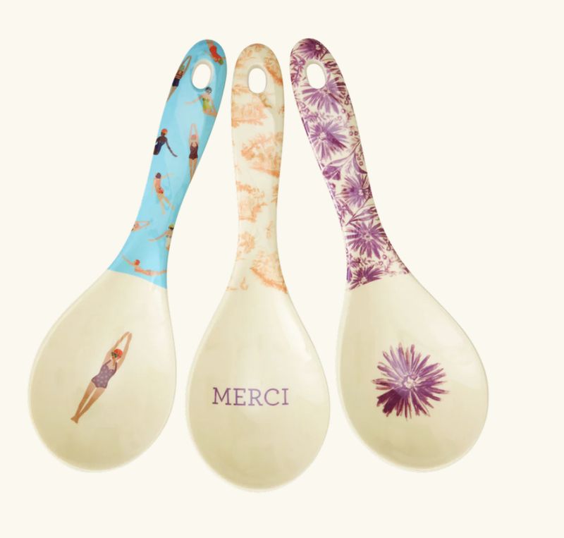 Salad Spoon - Assorted - Gloriously Gifted Prints - rice