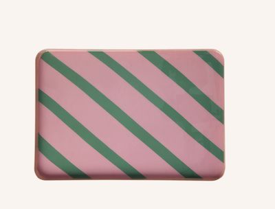 Groot metale tray roze - rice