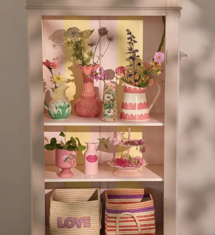 Metal Vase - Cream - rice