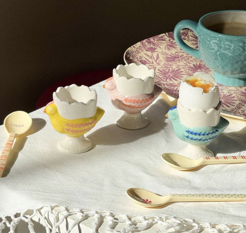 Hen Ceramic Egg Cup - Pink	  - rice