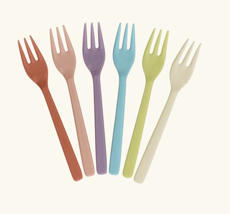 Cake Fork - Multicolor - Gloriously Gifted - Set of 6 - rice